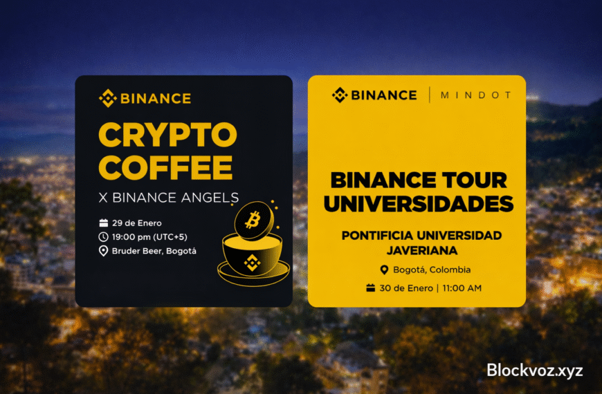 Binance, criptocoffe, Bogotá, Blockvoz.xyz