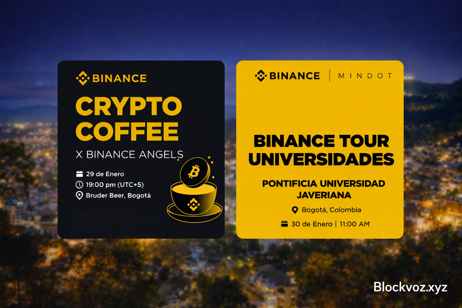 Binance, criptocoffe, Bogotá, Blockvoz.xyz