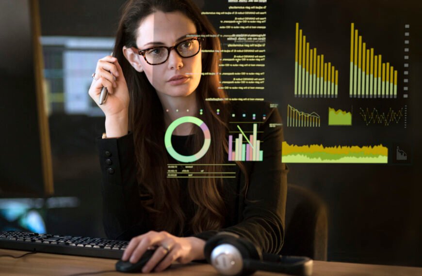 data dark office woman