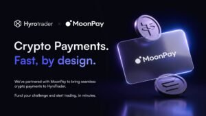 HyroTrader se une a MoonPay: ahora puedes hacer trading cripto con cuentas financiadas y pagos más fáciles