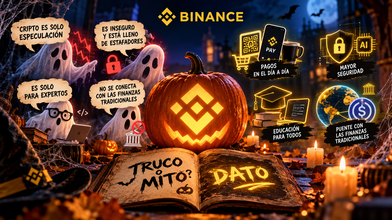 binance mitos y datos cripto de halloween