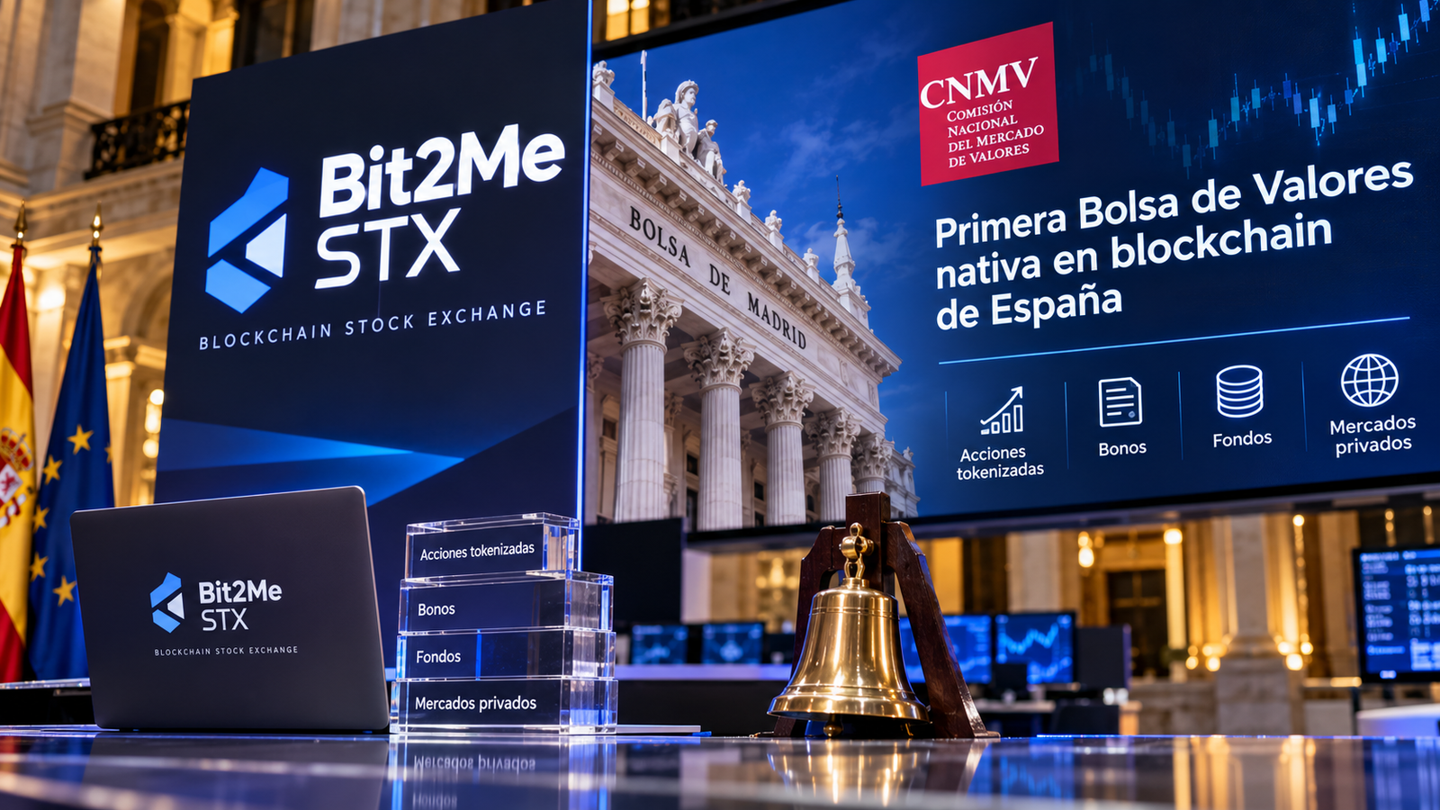 lanzamiento de una bolsa blockchain en madrid